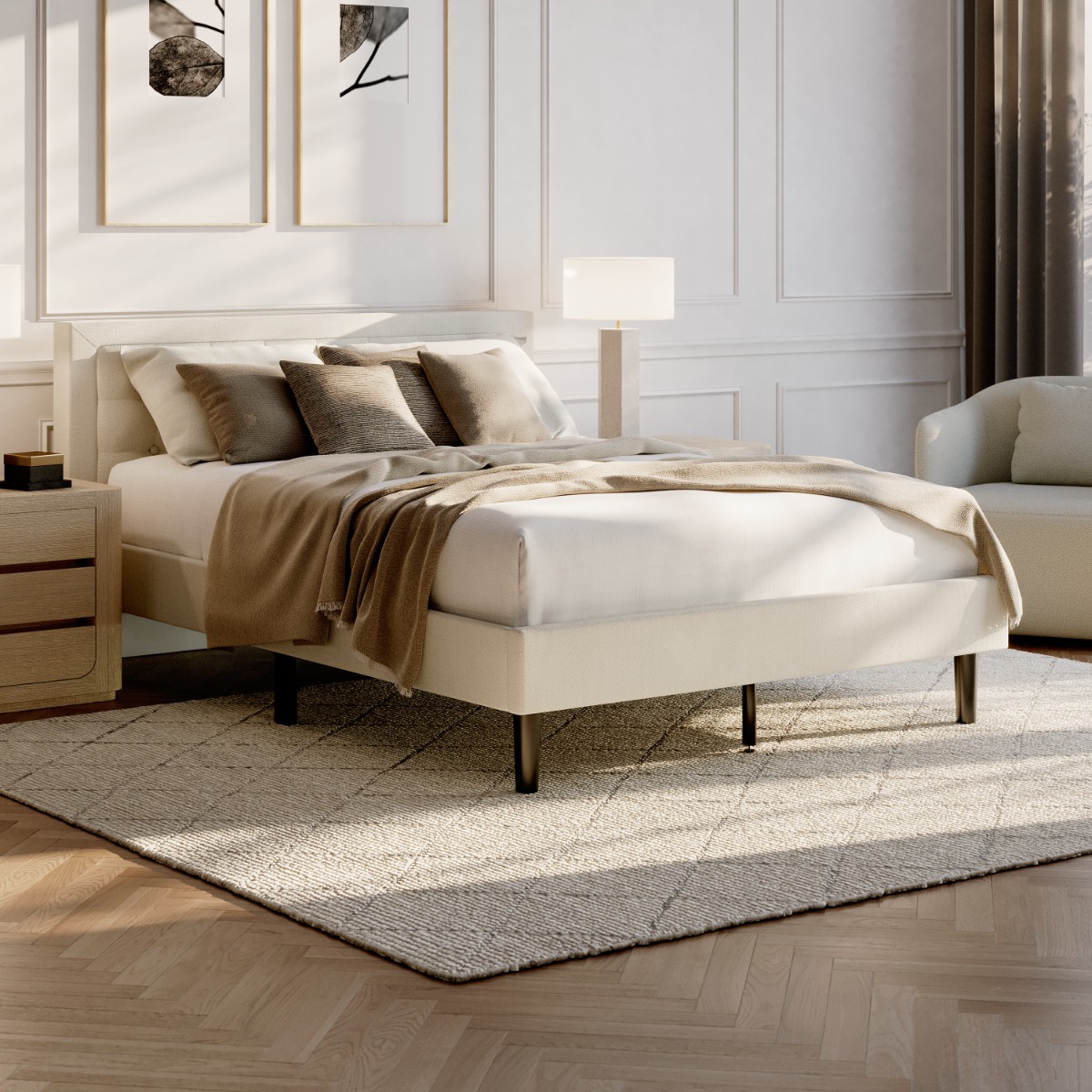 Soft Modern upholstered bed - Sleep Number