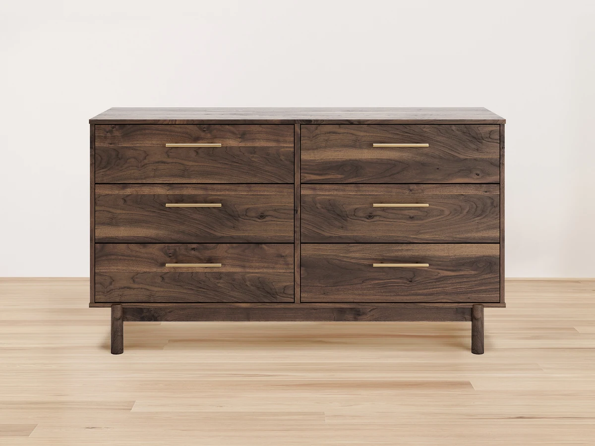Calverson 6-Drawer Midcentury Dresser in Walnut Finish Image