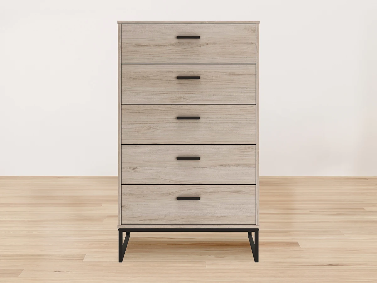 Socalle 5-Drawer Storage Chest in Light Oak Finish Image